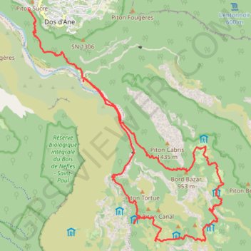 Trace GPS De Dos d'Ane à Aurère, itinéraire, parcours