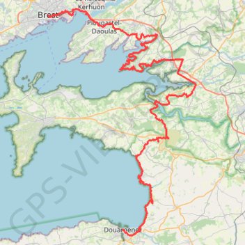Trace GPS TraceGPS-GR34 _ Brest Douarnenez_full, itinéraire, parcours