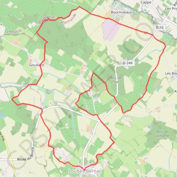 Trace GPS Loubès-Bernac, aux confins de la Gironde et de la Dordogne - Pays du Dropt, itinéraire, parcours
