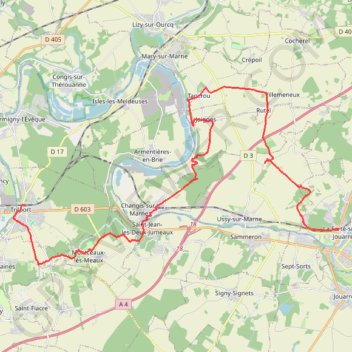 Trace GPS De Trilport à la Ferté sous Jouarre, itinéraire, parcours
