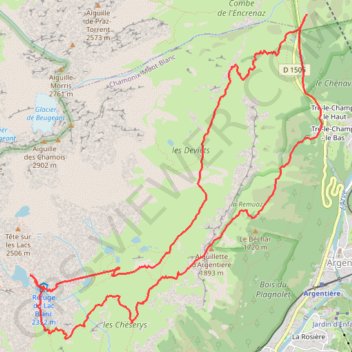 Trace GPS 20-07-16 Aiguilles Rouges, itinéraire, parcours