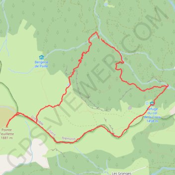 Trace GPS Pointe feuillette en boucle par la vire de la Montagne de Paille (Dévoluy), itinéraire, parcours