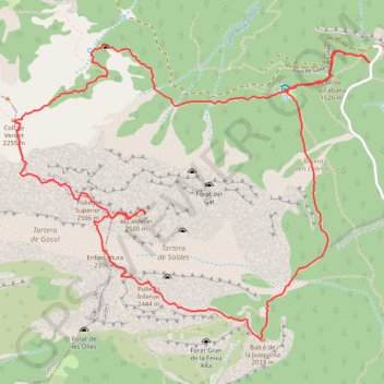 Trace GPS Pedraforca - Traversée des 3 pics, itinéraire, parcours