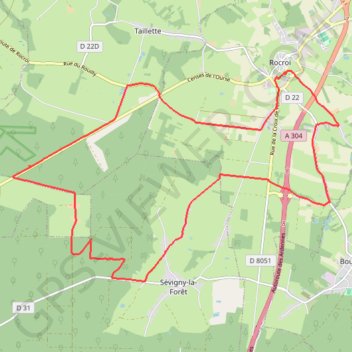 Trace GPS De Rocroi à Sévigny la Forêt, itinéraire, parcours