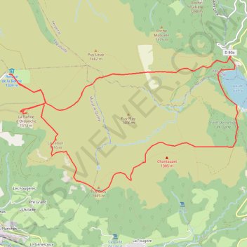 Trace GPS Banne d'Ordanche lac du Guéry, itinéraire, parcours