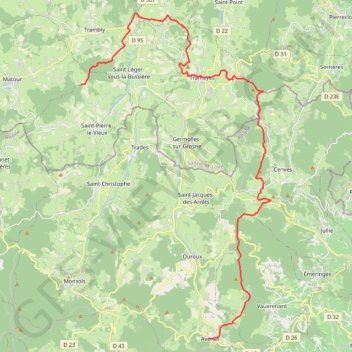 Trace GPS Haut Beaujolais 33Km 2e Jour, itinéraire, parcours