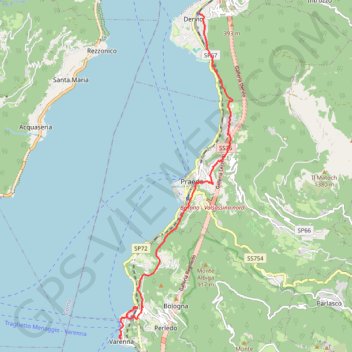 Trace GPS Lac de Come - Dergio Varenna, itinéraire, parcours