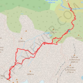 Trace GPS Dent d'Albe (Diente de Alba), itinéraire, parcours