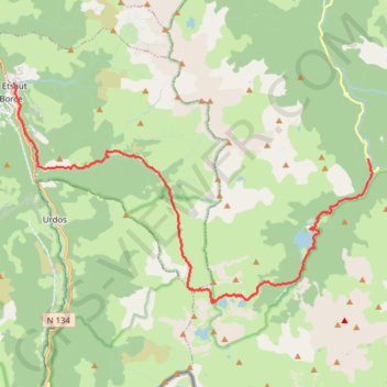 Trace GPS GR10 Etsaut Gabas, itinéraire, parcours
