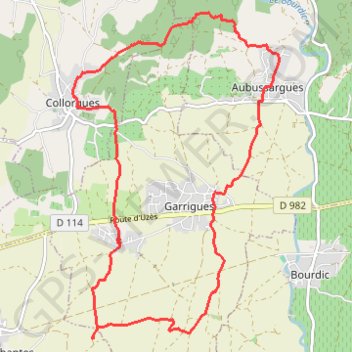Trace GPS Sainte-Eulalie - Collorgues, itinéraire, parcours