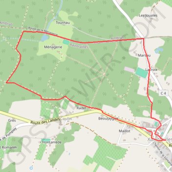 Trace GPS Xaintrailles, la balade du château - Pays d'Albret, itinéraire, parcours