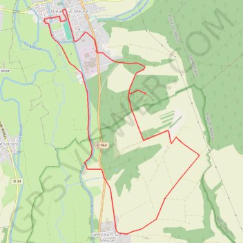 Trace GPS Le Fort - Génicourt-sur-Meuse, itinéraire, parcours