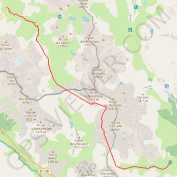 Trace GPS Cerces Chardonnet Plan Lachat, itinéraire, parcours