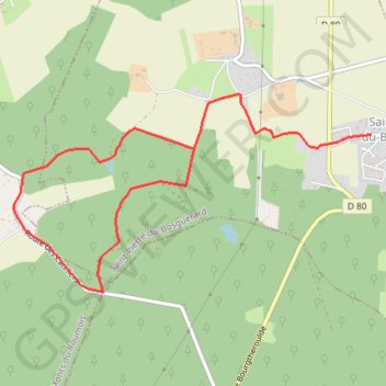 Trace GPS Circuit du Bois de la Caboche - Saint-Pierre-de-Bosguérard, itinéraire, parcours