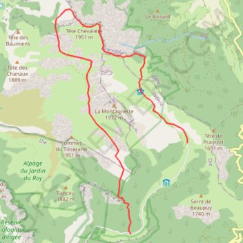 Trace GPS Tête chevalière, itinéraire, parcours