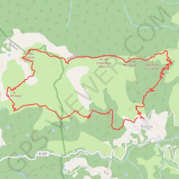 Trace GPS Pic Mousté et Pic de Teulère en boucle, itinéraire, parcours