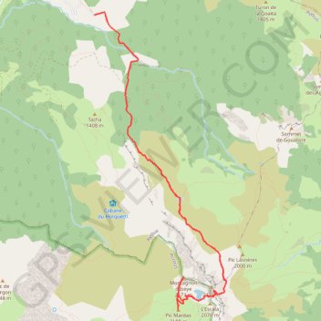 Trace GPS col de lasserre - lac Montagnon - pics Mardas et Montagnon A/R, itinéraire, parcours