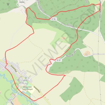Trace GPS Circuit de la forêt du Hellet - Mesnières-en-Bray, itinéraire, parcours