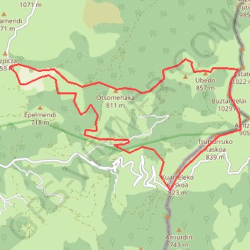 Trace GPS De Gorramendi à Ispegi, à Goramendi, itinéraire, parcours