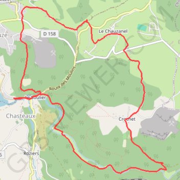Trace GPS Chasteaux GPS - Crochet, itinéraire, parcours