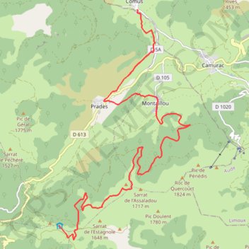 Trace GPS Refuge de la Chioula - Comus (Grande Traversée), itinéraire, parcours