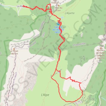 Trace GPS Du hameau de Barraux au col de Belles Ombres, itinéraire, parcours
