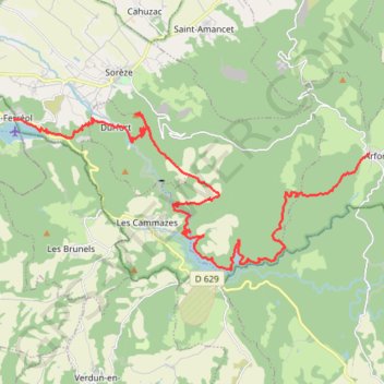Trace GPS D'Arfons au Lac de Saint-Ferréol, itinéraire, parcours