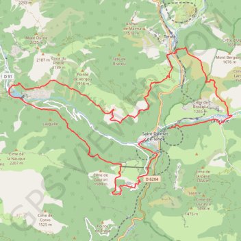Trace GPS Tour de la Roya, itinéraire, parcours