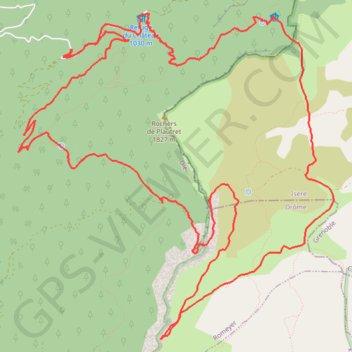 Trace GPS Accès à la vire du Rocher des Heures depuis Romeyer, itinéraire, parcours