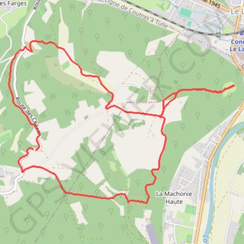 Trace GPS Les Farges - La Roche Chapelane, itinéraire, parcours