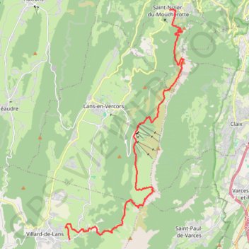 Trace GPS Grandes Traversées du Vercors : Saint-Nizier-du-Moucherotte - Les Cochettes, itinéraire, parcours