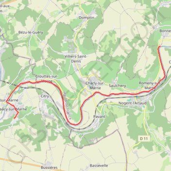 Trace GPS Bords de Marne, itinéraire, parcours