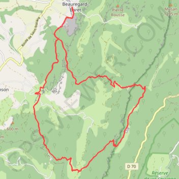 Trace GPS Pas de la Pierre et Pas du Bouvaret - Beauregard Baret, itinéraire, parcours
