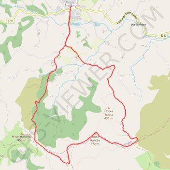 Trace GPS Mont Otxa, itinéraire, parcours
