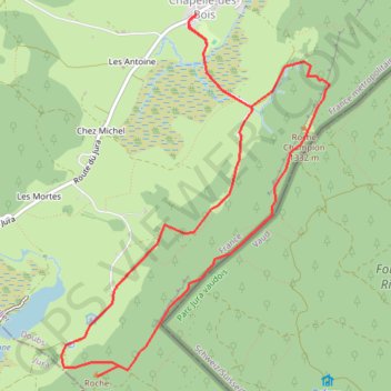 Trace GPS Le sentier des roches Champion et Bernard - Doubs, itinéraire, parcours