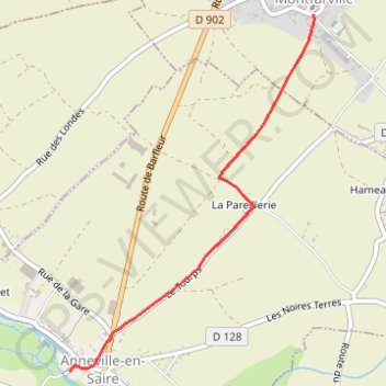 Trace GPS Etape 13 - ANNEVILLE-EN-SAIRE à MONTFARVILLE, itinéraire, parcours