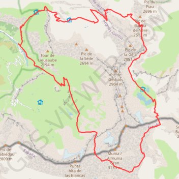Trace GPS Pic de la Munia, itinéraire, parcours