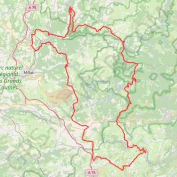 Trace GPS Tour des Grands Causses, itinéraire, parcours