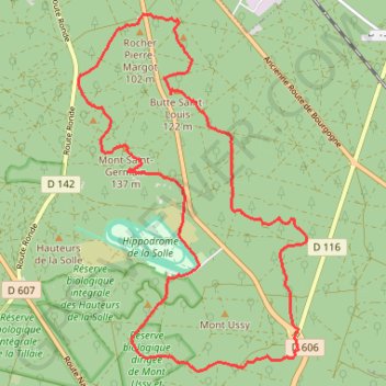 Trace GPS Balade en forêt de Fontainebleau, itinéraire, parcours