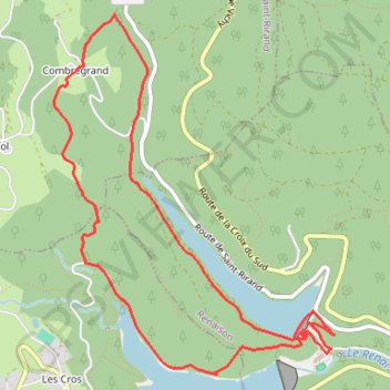 Trace GPS Barrages de Renaison, Lavoine, Combegrand, La Tâche, itinéraire, parcours