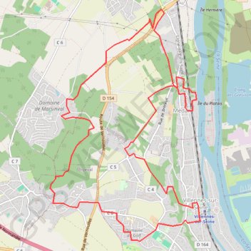 Trace GPS Villennes sur Seine, itinéraire, parcours