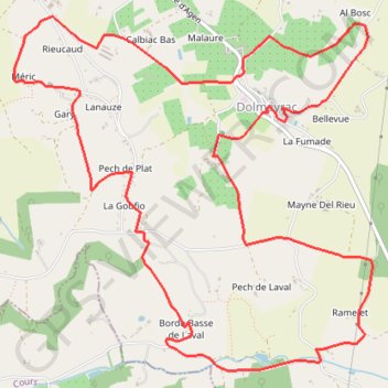 Trace GPS Dolmayrac, cité promontoire sur la vallée du Lot - Pays de la vallée du Lot, itinéraire, parcours