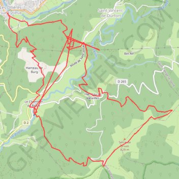 Trace GPS Rando Ardeche Les Ollières sur Eyrieux, itinéraire, parcours