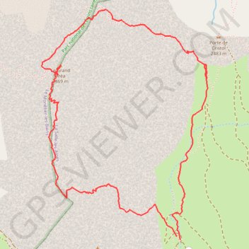 Trace GPS Sommet du Grand Area, itinéraire, parcours
