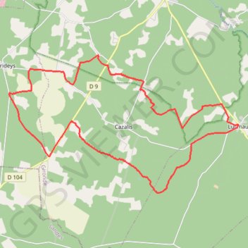 Trace GPS Lucmau - Bourideys par les doucs, itinéraire, parcours