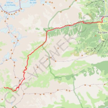 Trace GPS Vallouise au refuge du Pré de la Chaumette (Tour de l'Oisans), itinéraire, parcours