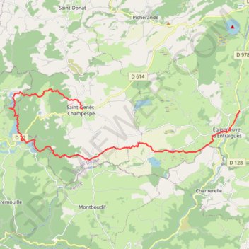 Trace GPS Lacs d'Auvergne J3, itinéraire, parcours