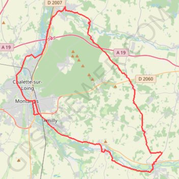 Trace GPS Montargis - Ferrières - Châteaurenard, itinéraire, parcours