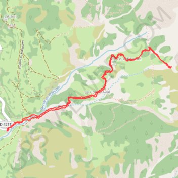 Trace GPS Cascade de la Pissette à Pelvoux le Sarret, itinéraire, parcours