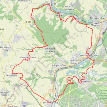 Trace GPS Tour Vtt entre Thelle et Therain, itinéraire, parcours
